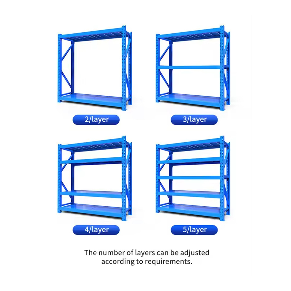 4 Layer Adjustable Light-Duty Warehouse Storage Rack for Offices Retail Home Environments 4 Layer Adjustable Light-Duty Warehouse Storage Rack for Offices Retail Home Environments